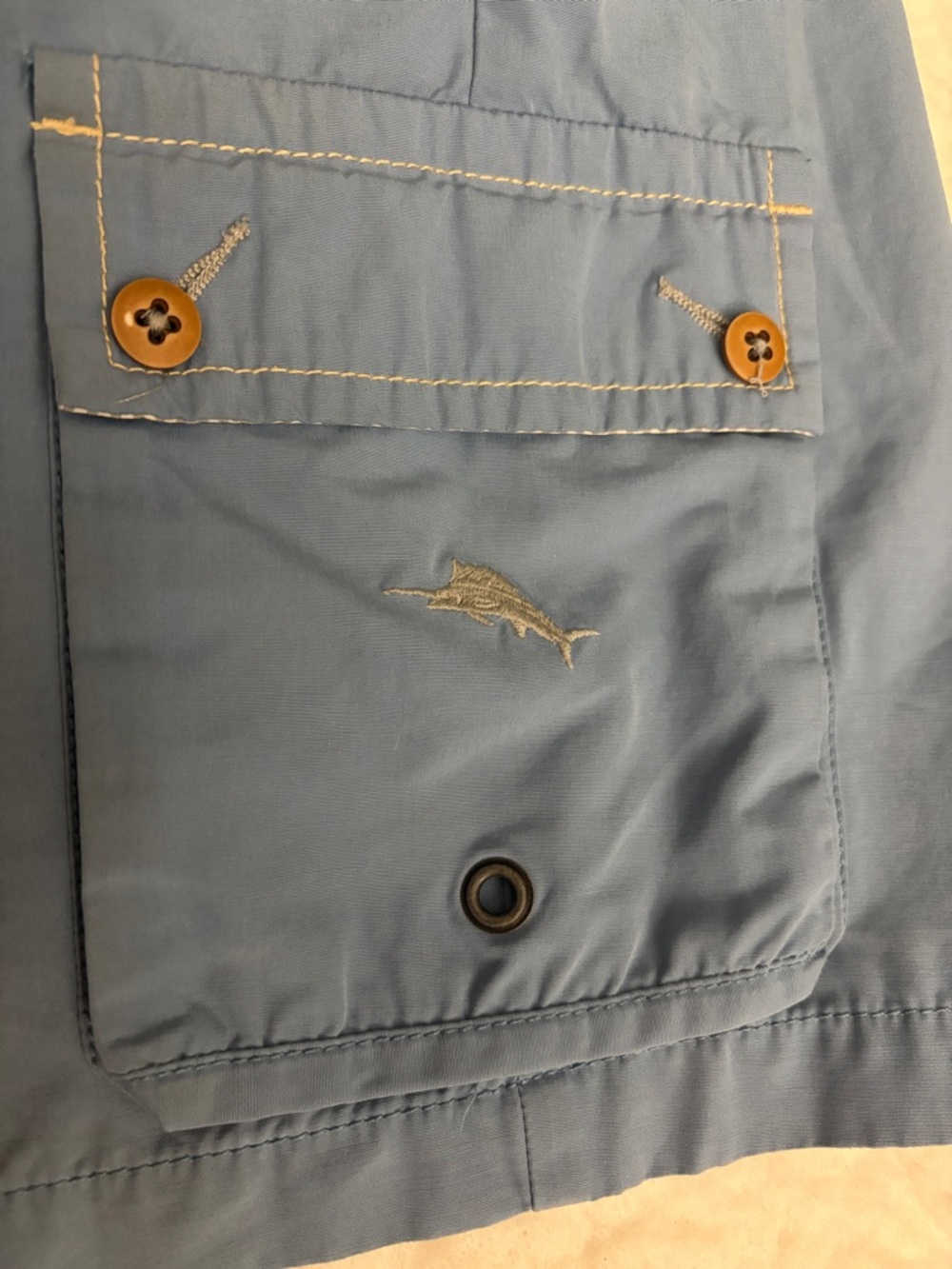 Tommy Bahama Men's Slate Blue Cargo Swim Shorts - Picture 5 of 9